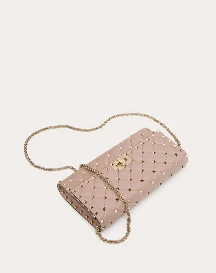 Valentino Shoulder Bags Woman Rockstud Spike Nappa Leather Crossbody Clutch Bag For Woman In Black Black Valentino Shoulder Bags Woman Rockstud Spike Nappa Leather Crossbody Clutch Bag For Woman In Black Black