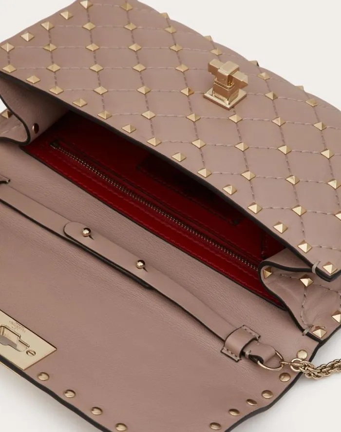 Valentino Shoulder Bags Woman Rockstud Spike Nappa Leather Crossbody Clutch Bag For Woman In Black Black Valentino Shoulder Bags Woman Rockstud Spike Nappa Leather Crossbody Clutch Bag For Woman In Black Black