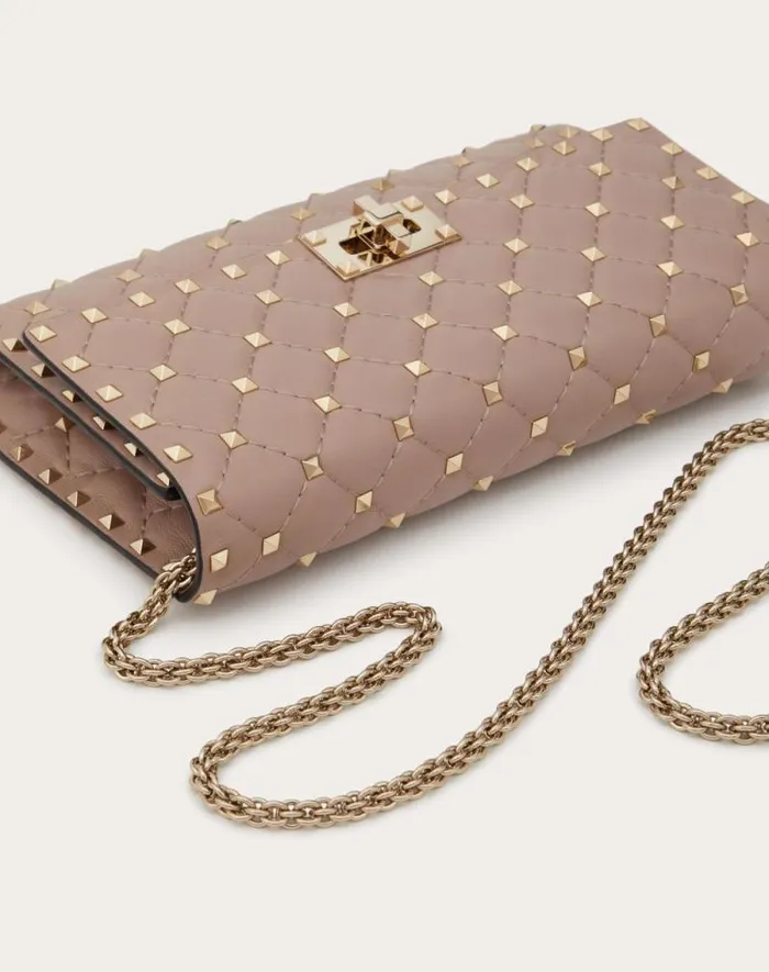 Valentino Shoulder Bags Woman Rockstud Spike Nappa Leather Crossbody Clutch Bag For Woman In Black Black Valentino Shoulder Bags Woman Rockstud Spike Nappa Leather Crossbody Clutch Bag For Woman In Black Black