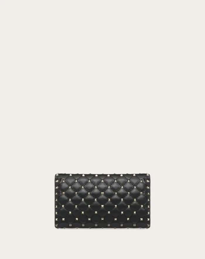Valentino Shoulder Bags Woman Rockstud Spike Nappa Leather Crossbody Clutch Bag For Woman In Black Black Valentino Shoulder Bags Woman Rockstud Spike Nappa Leather Crossbody Clutch Bag For Woman In Black Black