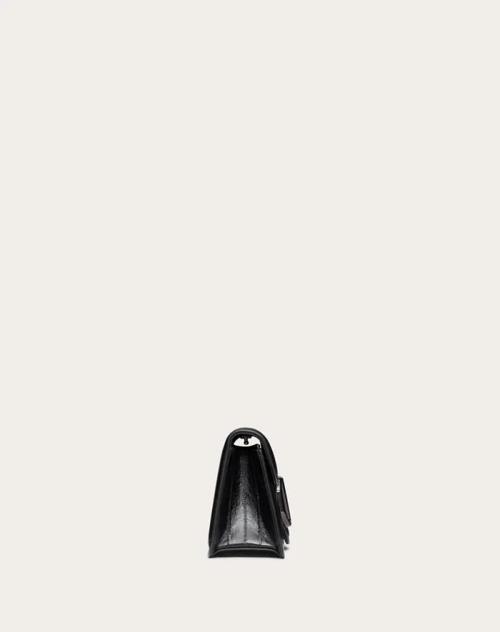 Valentino Shoulder Bags Woman Valentino Garavani Loc Shoulder Bag In Eel Skin For Woman In Black Black Valentino Shoulder Bags Woman Valentino Garavani Loc Shoulder Bag In Eel Skin For Woman In Black Black