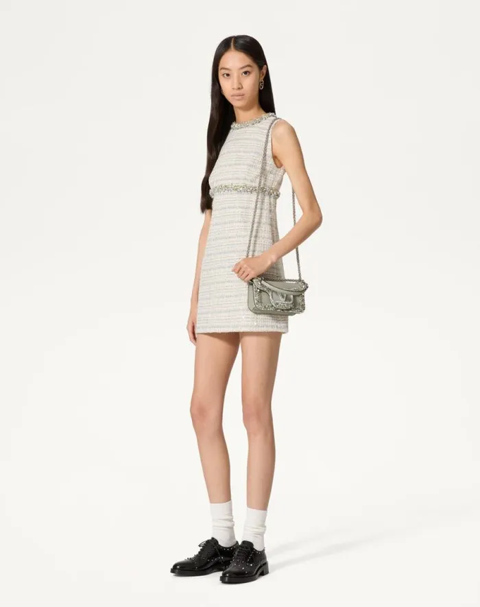 Valentino Shoulder Bags Woman Valentino Garavani Loc Small Embroidered Shoulder Bag For Woman In Crystalgrey Crystalgrey Valentino Shoulder Bags Woman Valentino Garavani Loc Small Embroidered Shoulder Bag For Woman In Crystalgrey Crystalgrey