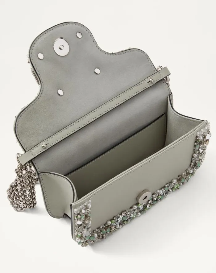 Valentino Shoulder Bags Woman Valentino Garavani Loc Small Embroidered Shoulder Bag For Woman In Crystalgrey Crystalgrey Valentino Shoulder Bags Woman Valentino Garavani Loc Small Embroidered Shoulder Bag For Woman In Crystalgrey Crystalgrey