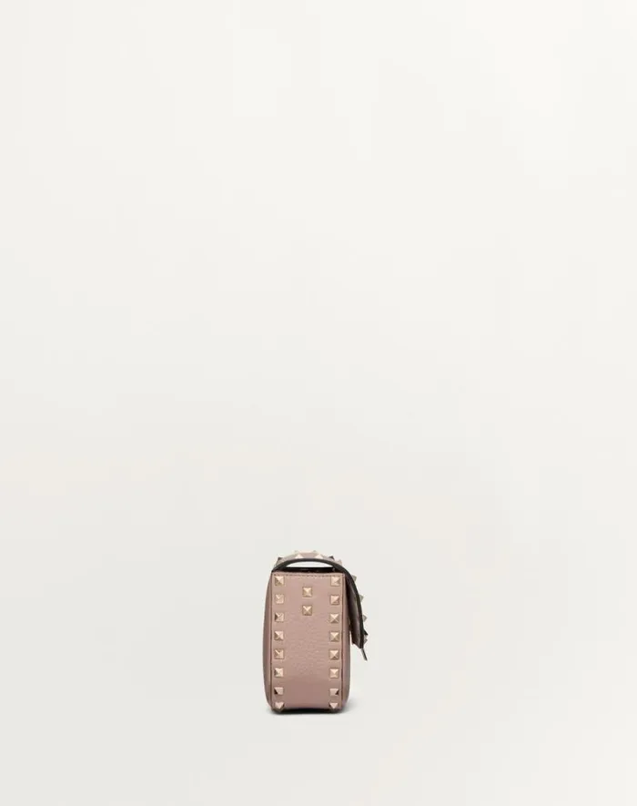 Valentino Shoulder Bags Woman Valentino Garavani Rockstud Grainy Calfskin Shoulder Bag For Woman In Black Black