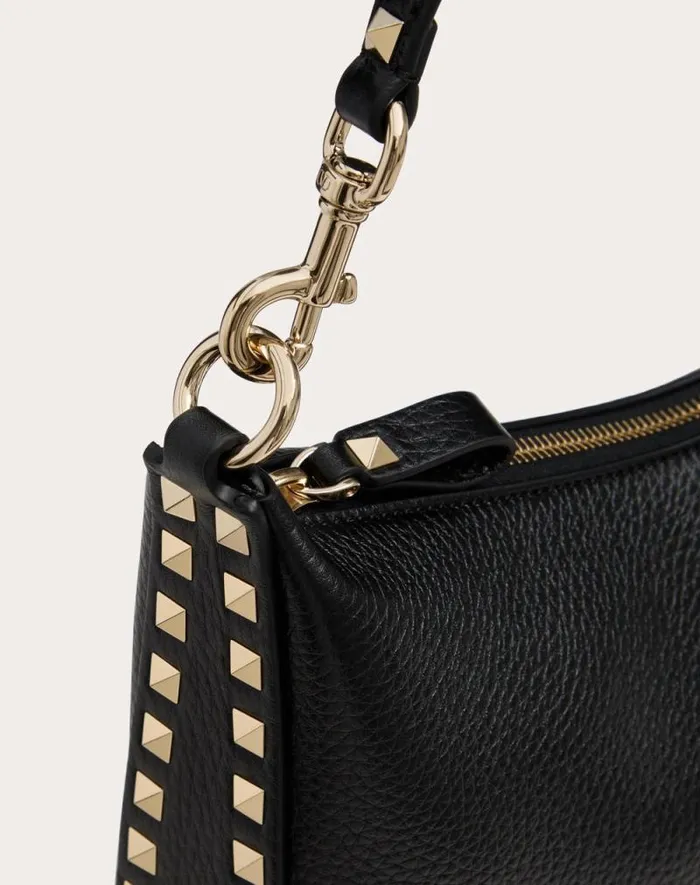 Valentino Shoulder Bags Woman Valentino Garavani Rockstud Hobo Bag In Grainy Calfskin For Woman In Almond Almond Valentino Shoulder Bags Woman Valentino Garavani Rockstud Hobo Bag In Grainy Calfskin For Woman In Almond Almond