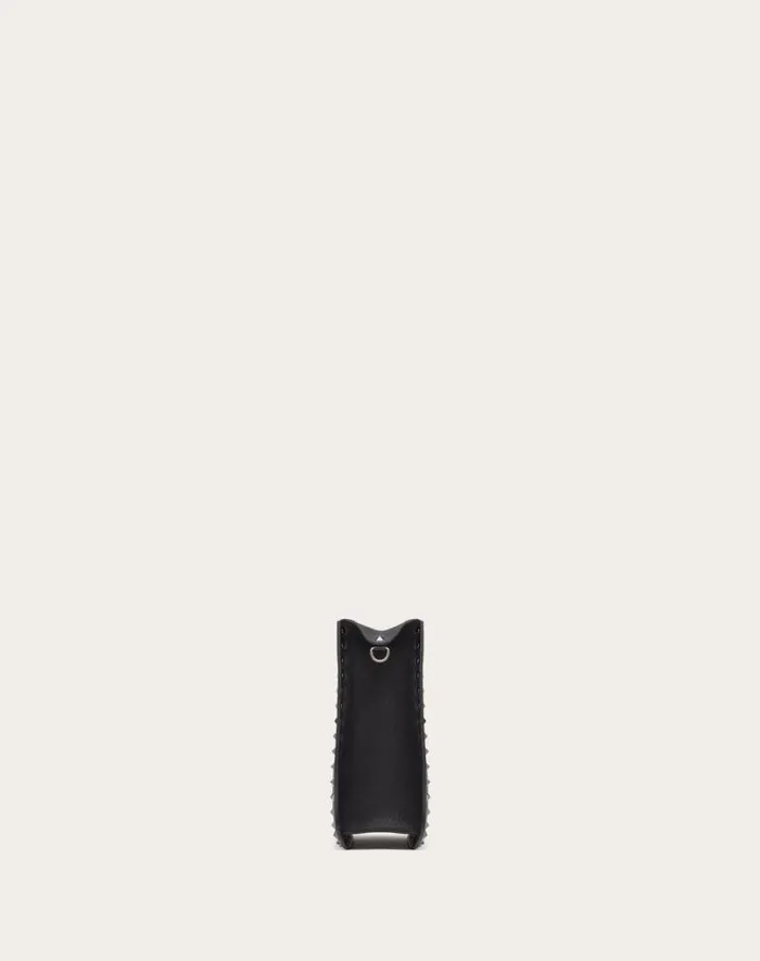 Valentino Shoulder Bags Woman Valentino Garavani Rockstud Hobo Bag In Grainy Calfskin For Woman In Black Black Valentino Shoulder Bags Woman Valentino Garavani Rockstud Hobo Bag In Grainy Calfskin For Woman In Black Black