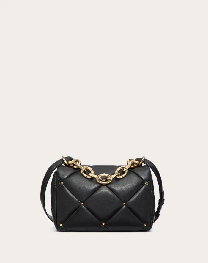 Valentino Shoulder Bags Woman Valentino Garavani Roman Stud Bag In Nappa Patchwork For Woman In Rose Cannelle Rose Cannelle Valentino Shoulder Bags Woman Valentino Garavani Roman Stud Bag In Nappa Patchwork For Woman In Rose Cannelle Rose Cannelle