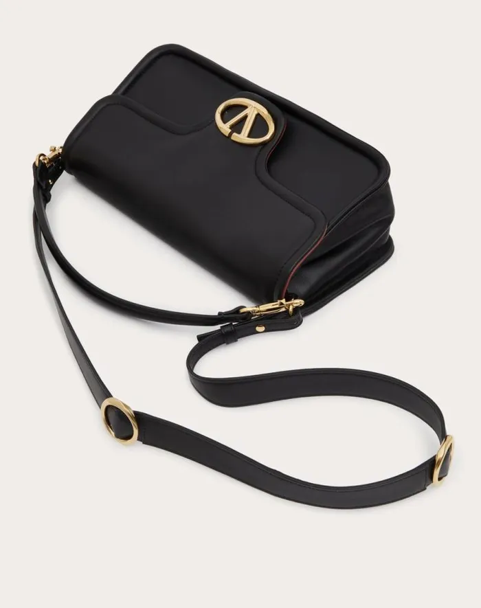 Valentino Shoulder Bags Woman Vlogo 1960 Nappa Leather Shoulder Bag For Woman In Black Black Valentino Shoulder Bags Woman Vlogo 1960 Nappa Leather Shoulder Bag For Woman In Black Black