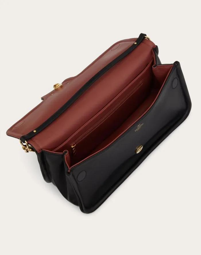 Valentino Shoulder Bags Woman Vlogo 1960 Nappa Leather Shoulder Bag For Woman In Black Black Valentino Shoulder Bags Woman Vlogo 1960 Nappa Leather Shoulder Bag For Woman In Black Black