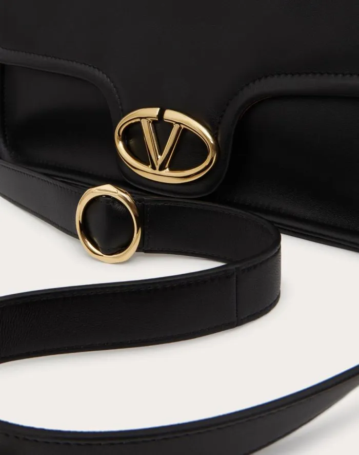 Valentino Shoulder Bags Woman Vlogo 1960 Nappa Leather Shoulder Bag For Woman In Black Black Valentino Shoulder Bags Woman Vlogo 1960 Nappa Leather Shoulder Bag For Woman In Black Black