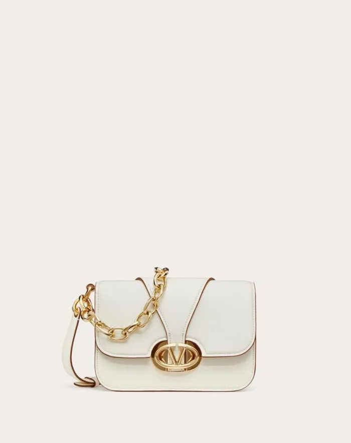 Valentino Shoulder Bags Woman Vlogo O039clock Small Nappa Leather Shoulder Bag With Chain For Woman In Ivory Ivory Valentino Shoulder Bags Woman Vlogo O039clock Small Nappa Leather Shoulder Bag With Chain For Woman In Ivory Ivory