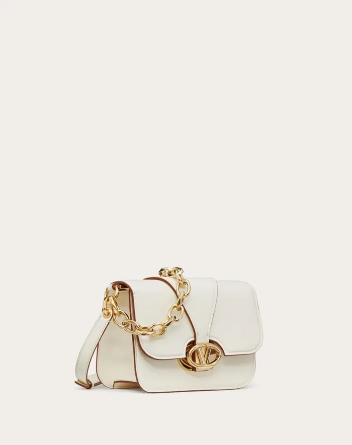 Valentino Shoulder Bags Woman Vlogo O039clock Small Nappa Leather Shoulder Bag With Chain For Woman In Ivory Ivory Valentino Shoulder Bags Woman Vlogo O039clock Small Nappa Leather Shoulder Bag With Chain For Woman In Ivory Ivory