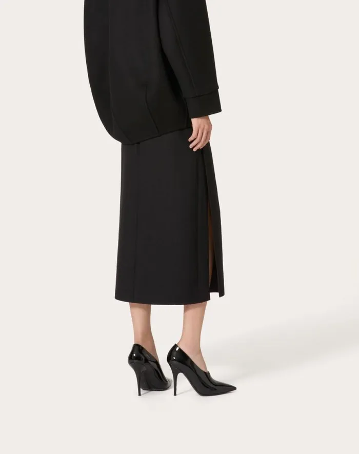 Valentino Skirts Woman Grisaille Midi Skirt For Woman In Red Red Valentino Skirts Woman Grisaille Midi Skirt For Woman In Red Red