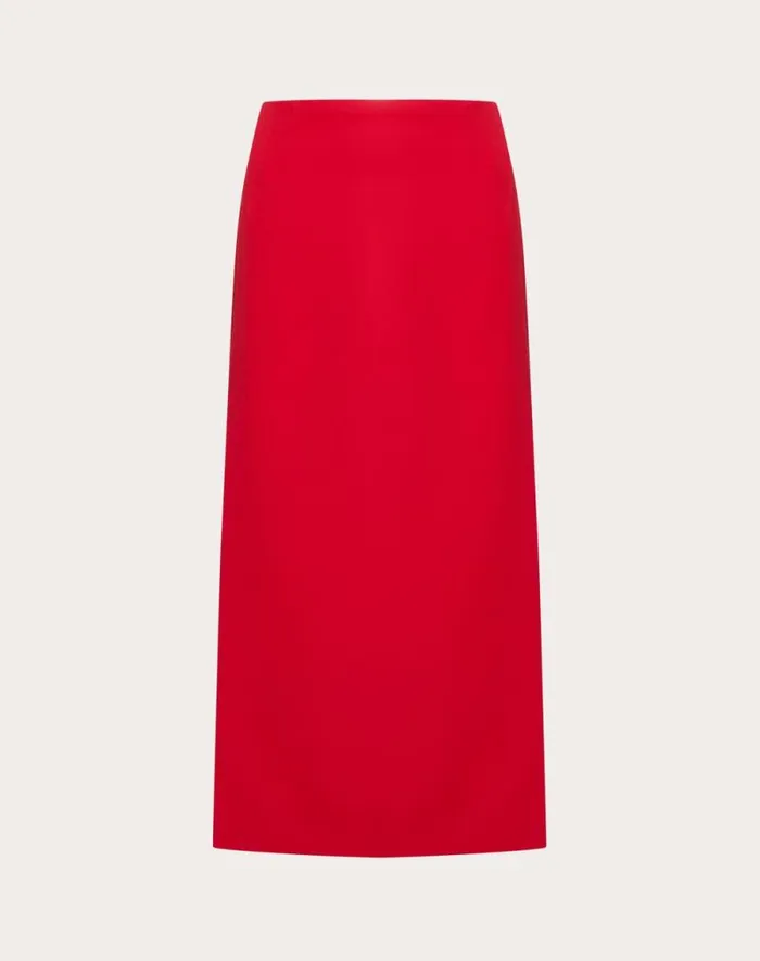 Valentino Skirts Woman Grisaille Midi Skirt For Woman In Red Red Valentino Skirts Woman Grisaille Midi Skirt For Woman In Red Red