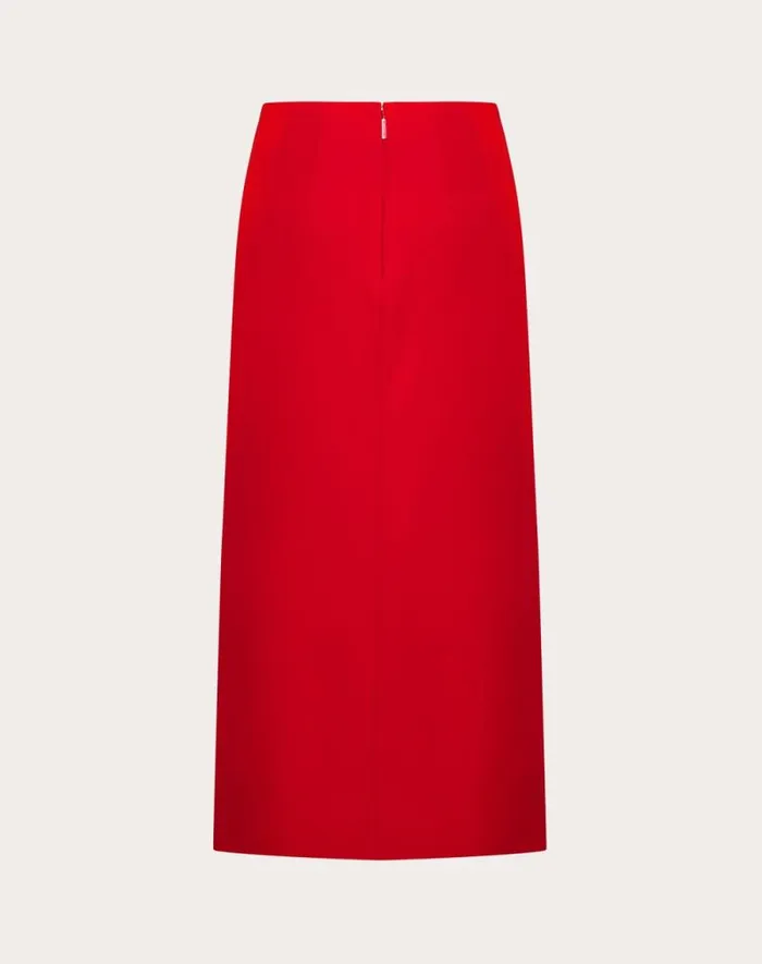 Valentino Skirts Woman Grisaille Midi Skirt For Woman In Red Red Valentino Skirts Woman Grisaille Midi Skirt For Woman In Red Red