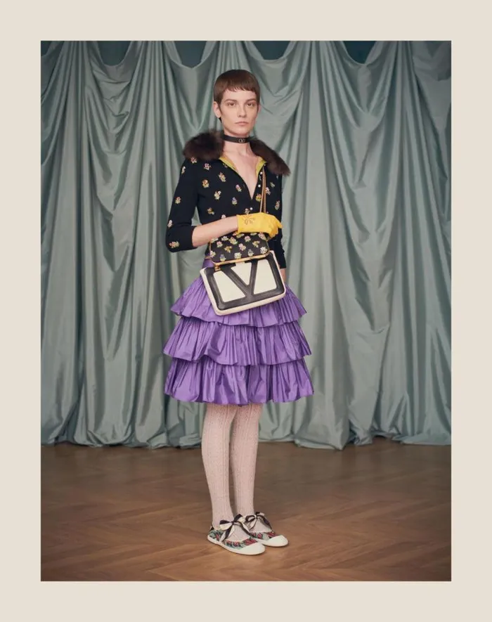Valentino Skirts Woman Ruffled Taffeta Skirt For Woman In Black Black Valentino Skirts Woman Ruffled Taffeta Skirt For Woman In Black Black
