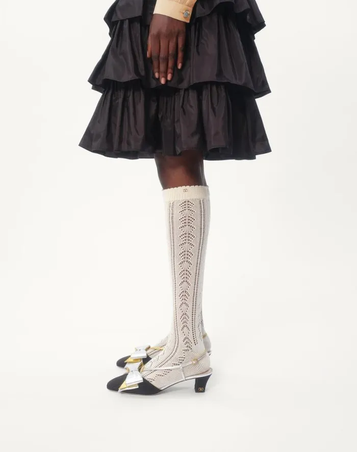 Valentino Skirts Woman Ruffled Taffeta Skirt For Woman In Black Black Valentino Skirts Woman Ruffled Taffeta Skirt For Woman In Black Black