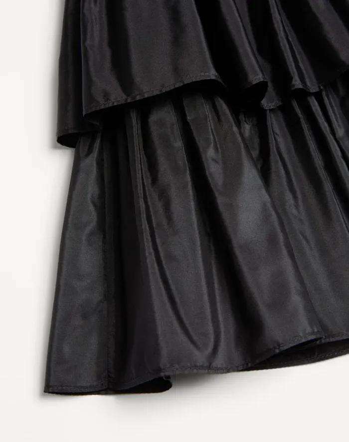Valentino Skirts Woman Ruffled Taffeta Skirt For Woman In Black Black Valentino Skirts Woman Ruffled Taffeta Skirt For Woman In Black Black