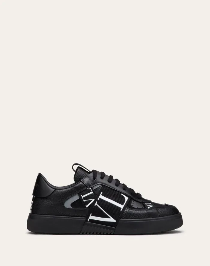 Valentino Sneakers Man Lowtop Calfskin Vl7n Sneaker With Bands For Man In White Black White Black Valentino Sneakers Man Lowtop Calfskin Vl7n Sneaker With Bands For Man In White Black White Black