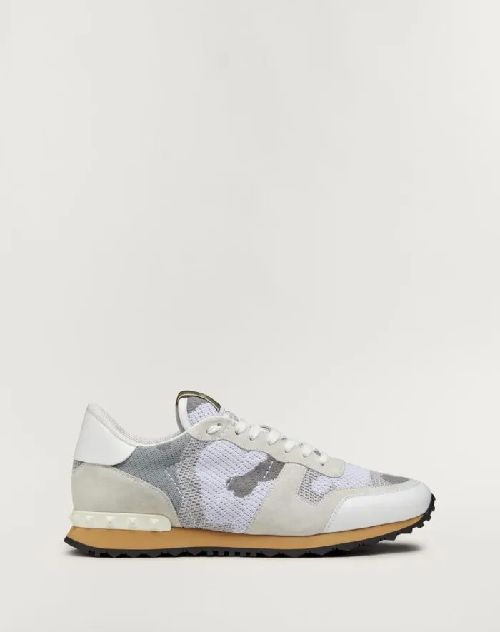 Valentino Sneakers Man Mesh Fabric Camouflage Rockrunner Sneaker For Man In Blackstone Blackstone Valentino Sneakers Man Mesh Fabric Camouflage Rockrunner Sneaker For Man In Blackstone Blackstone