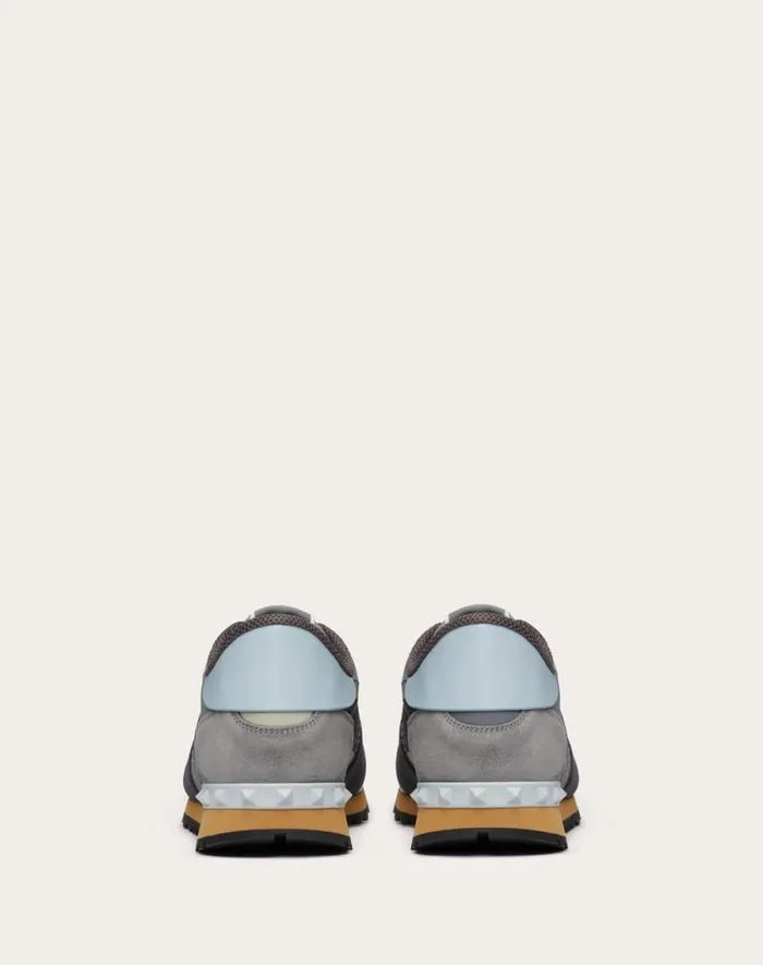 Valentino Sneakers Man Rockrunner Camouflage Sneakers In Nappa Fabric For Man In Greysilvernuage Greysilvernuage Valentino Sneakers Man Rockrunner Camouflage Sneakers In Nappa Fabric For Man In Greysilvernuage Greysilvernuage