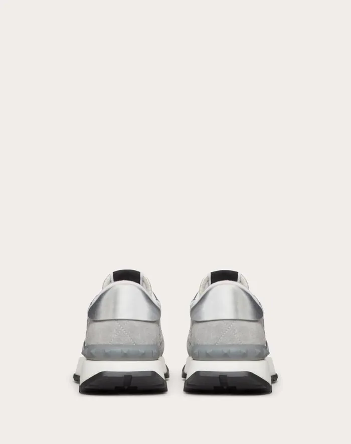 Valentino Sneakers Woman Lace And Mesh Lacerunner Sneaker For Woman In Silverpastel Gray Silverpastel Gray Valentino Sneakers Woman Lace And Mesh Lacerunner Sneaker For Woman In Silverpastel Gray Silverpastel Gray