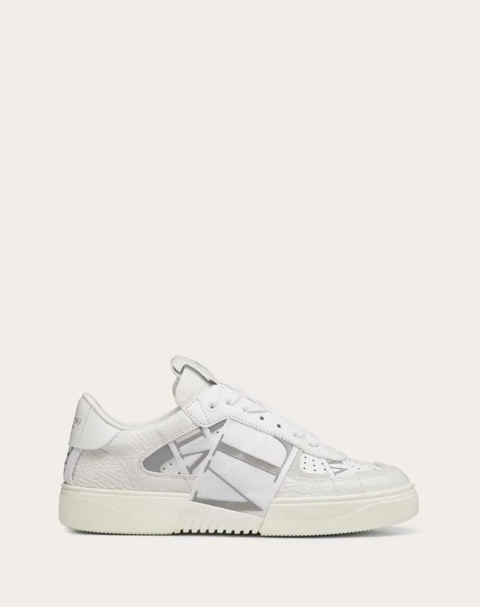 Valentino Sneakers Woman Vl7n Sneaker In Banded Calfskin Leather For Woman In White White Valentino Sneakers Woman Vl7n Sneaker In Banded Calfskin Leather For Woman In White White