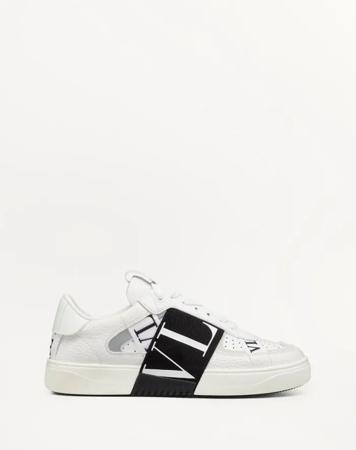 Valentino Sneakers Woman Vl7n Sneaker In Banded Calfskin Leather For Woman In White White Valentino Sneakers Woman Vl7n Sneaker In Banded Calfskin Leather For Woman In White White