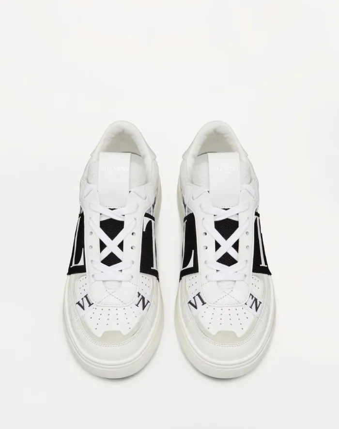 Valentino Sneakers Woman Vl7n Sneaker In Banded Calfskin Leather For Woman In White White Valentino Sneakers Woman Vl7n Sneaker In Banded Calfskin Leather For Woman In White White