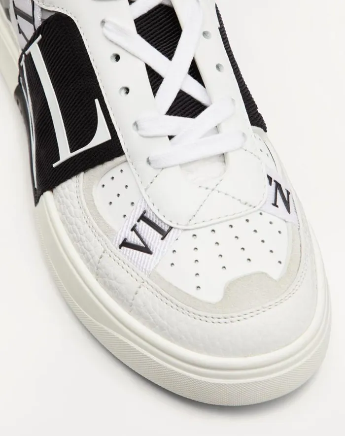 Valentino Sneakers Woman Vl7n Sneaker In Banded Calfskin Leather For Woman In White White Valentino Sneakers Woman Vl7n Sneaker In Banded Calfskin Leather For Woman In White White