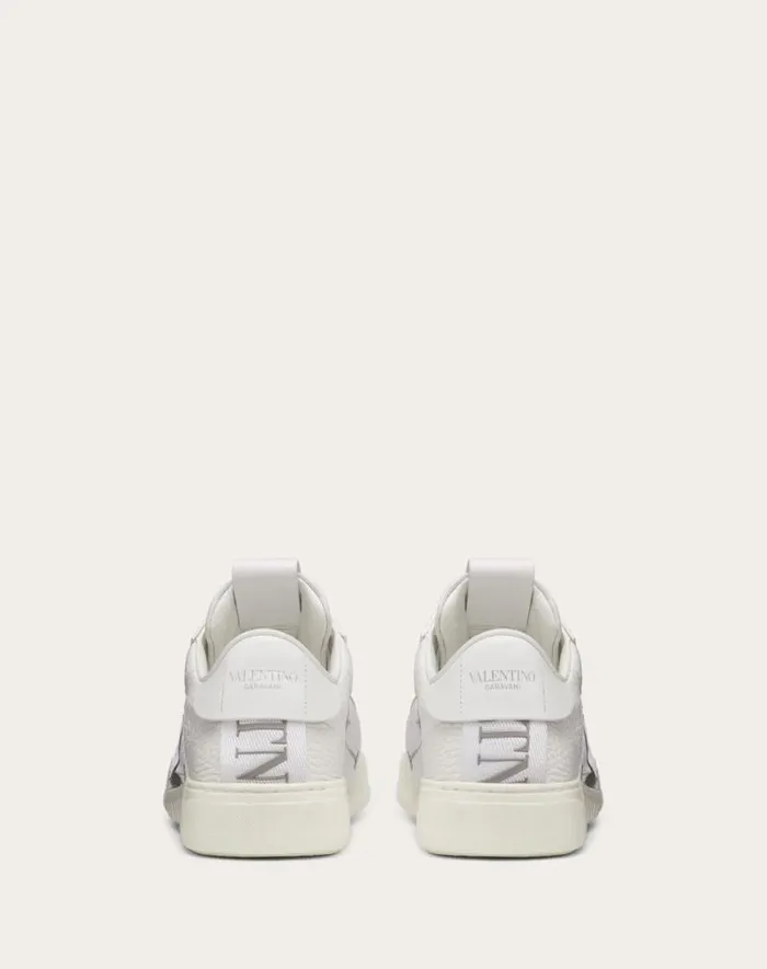 Valentino Sneakers Woman Vl7n Sneaker In Banded Calfskin Leather For Woman In White White Valentino Sneakers Woman Vl7n Sneaker In Banded Calfskin Leather For Woman In White White