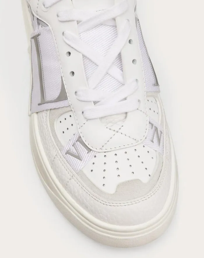 Valentino Sneakers Woman Vl7n Sneaker In Banded Calfskin Leather For Woman In White White Valentino Sneakers Woman Vl7n Sneaker In Banded Calfskin Leather For Woman In White White