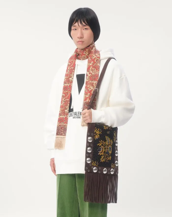 Valentino Tshirts And Sweatshirts Man Cotton Hooded Sweatshirt With Chez Valentino Print For Man In Ivory Ivory Valentino Tshirts And Sweatshirts Man Cotton Hooded Sweatshirt With Chez Valentino Print For Man In Ivory Ivory