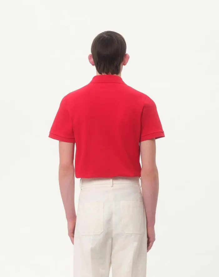 Valentino Tshirts And Sweatshirts Man Cotton Piqu Polo Shirt With Vlogo Embroidery For Man In Red Red Valentino Tshirts And Sweatshirts Man Cotton Piqu Polo Shirt With Vlogo Embroidery For Man In Red Red