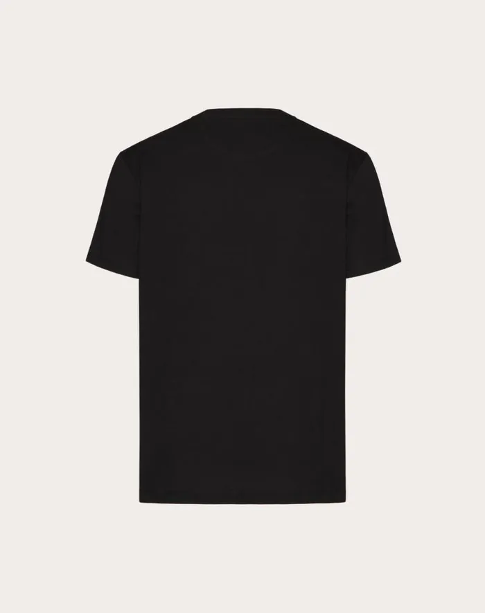 Valentino Tshirts And Sweatshirts Man Cotton Tshirt With Vlogo Signature Patch For Man In White White