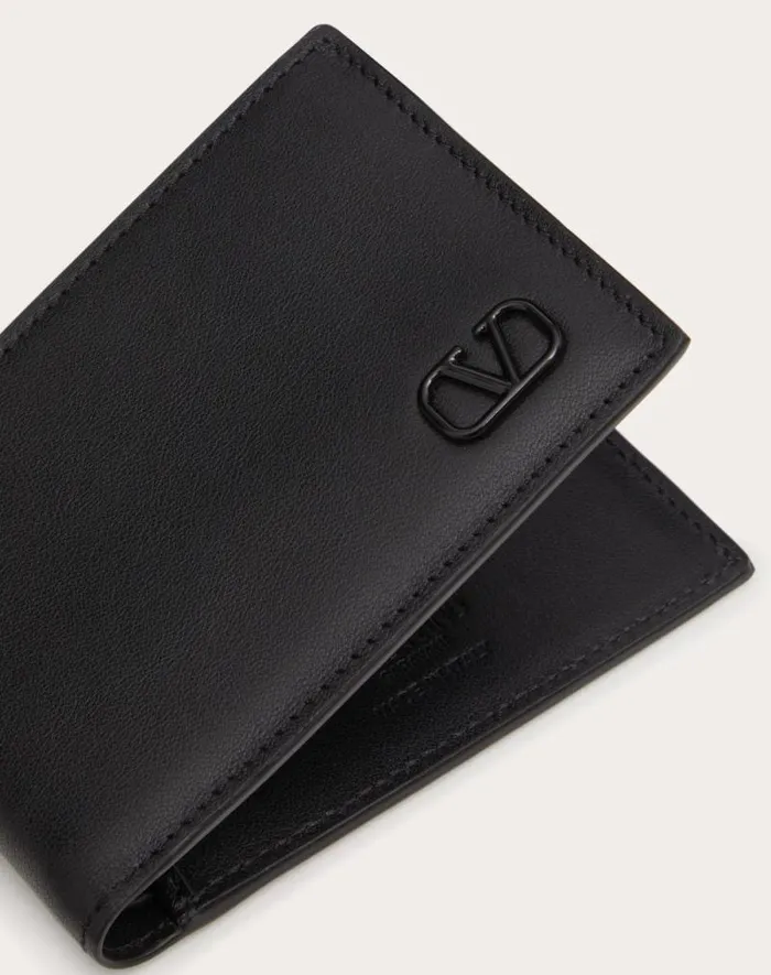 Valentino Wallets And Small Leather Goods Man Vlogo Signature Wallet For Us Dollars For Man In Black Black