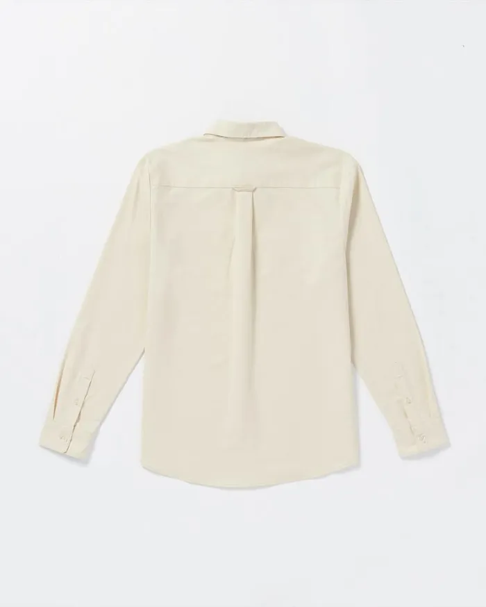 Veeco Oxford Long Sleeve Shirt 8211 Dirty White Mens Volcom Shirts and Flannels