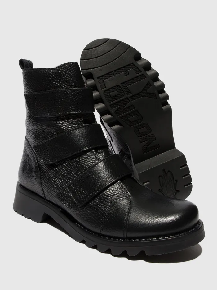 Velcro Ankle Boots RACH790FLY BLACK Women Fly London Ankle Boots