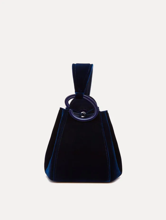 Velvet O Handle Bag Navy Women Oscar De La Renta Handbags Velvet O Handle Bag Navy Women Oscar De La Renta Handbags