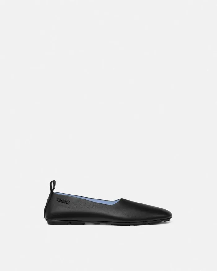 Villa Driver Shoes Black Men Versace Loafers and Slippers