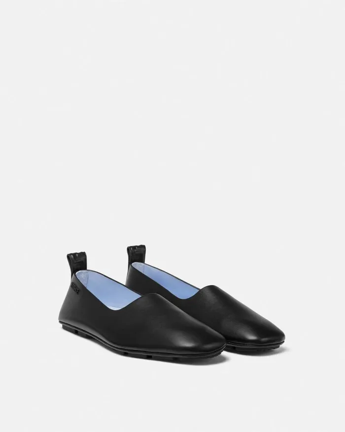Villa Driver Shoes Black Men Versace Loafers and Slippers
