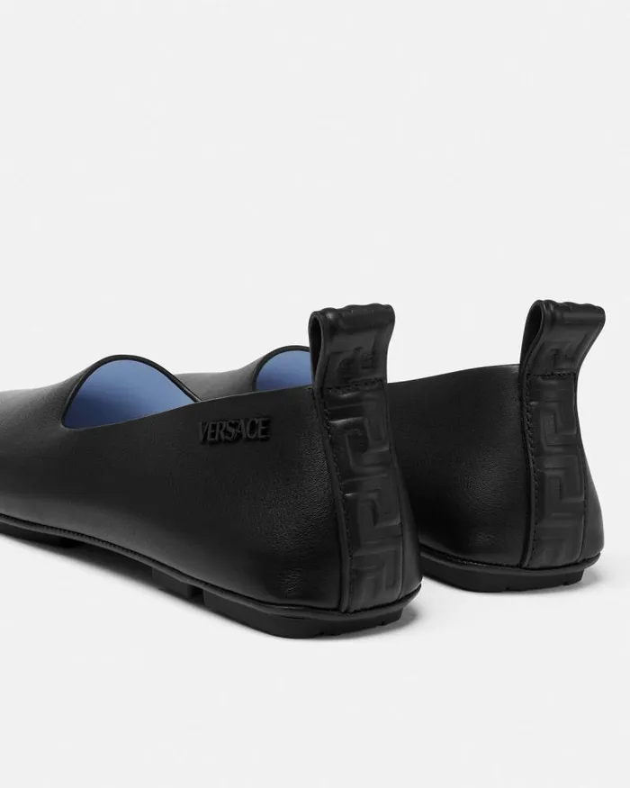 Villa Driver Shoes Black Men Versace Loafers and Slippers