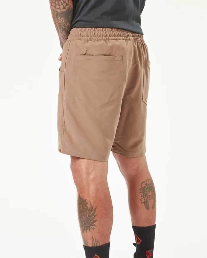 Volcom Workwear Slab Elastic Waist Hybrid Shorts 8211 Brindle Mens Volcom Shorts