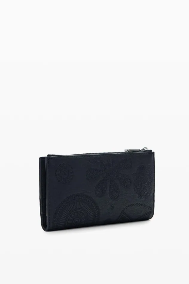 Wallets Women Desigual Large Embroidered Wallet Black