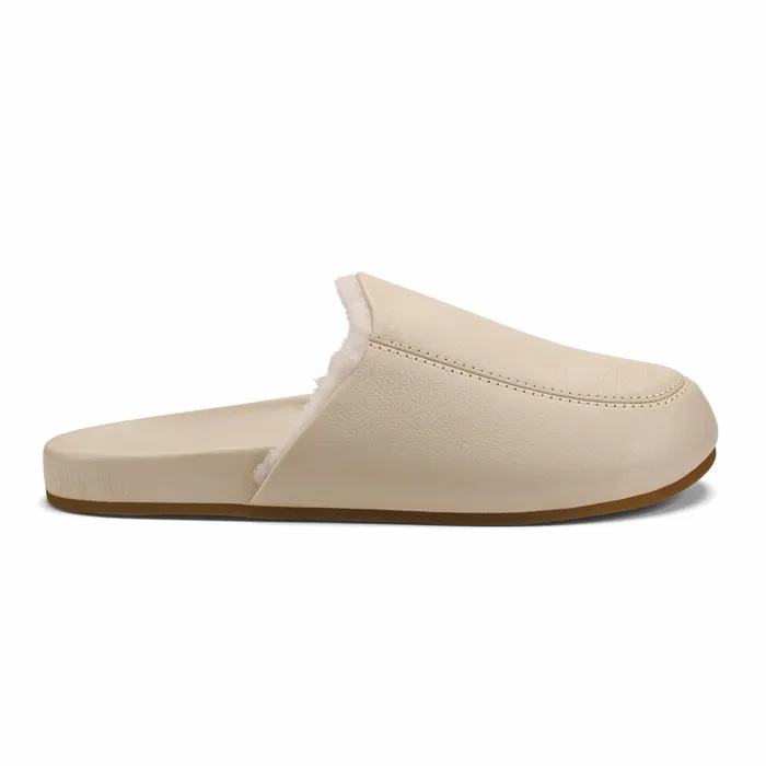 Warm Weather Women Olukai Knea Leather Slipper Mules 8211 Bone ndash OluKai