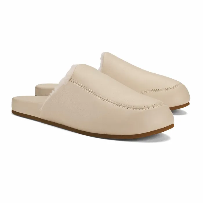 Warm Weather Women Olukai Knea Leather Slipper Mules 8211 Bone ndash OluKai
