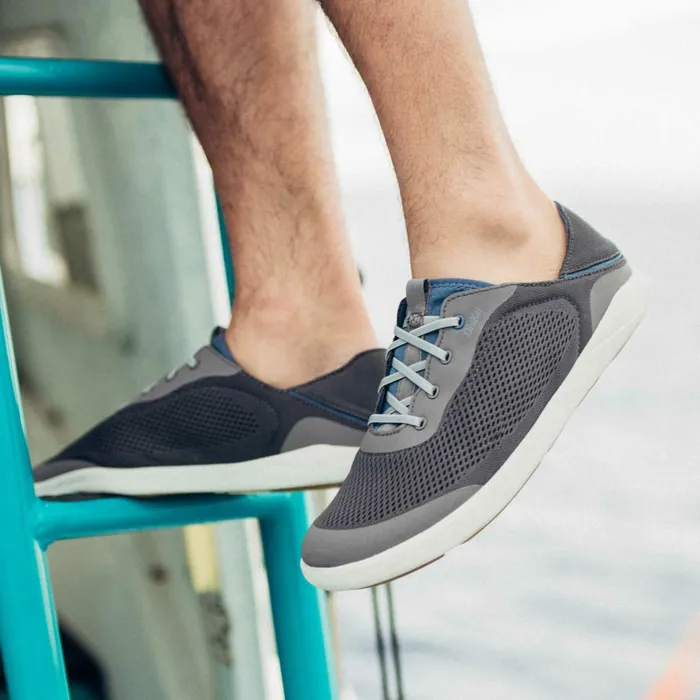 WaterFriendly Men Olukai Moku Pae Boat Shoes 8211 Pavement Vintage Blue