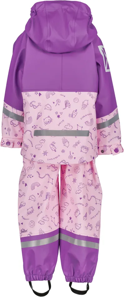 Waterman Printed Kids039 Set Galon Doodle Orchid Pink Kids Didriksons Unlined Rain Set