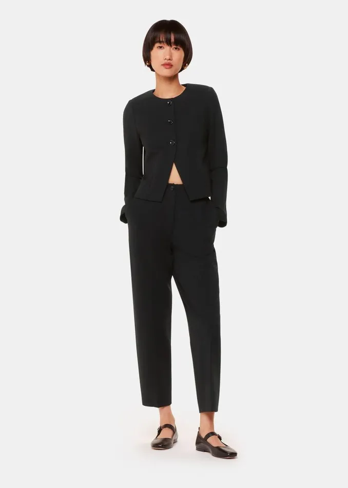 Whistles Coats and Jackets Black Anne Ponte Button Jacket 8211 Women