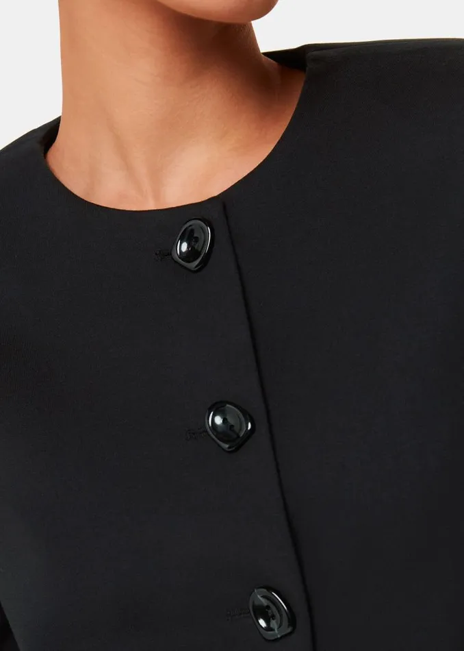 Whistles Coats and Jackets Black Anne Ponte Button Jacket 8211 Women